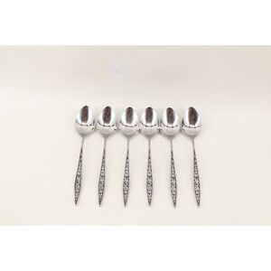 EKCO Eterna SANTIAGO Custom Stainless TeaSpoon Set Of 6 Vintage 6 1/2"‎